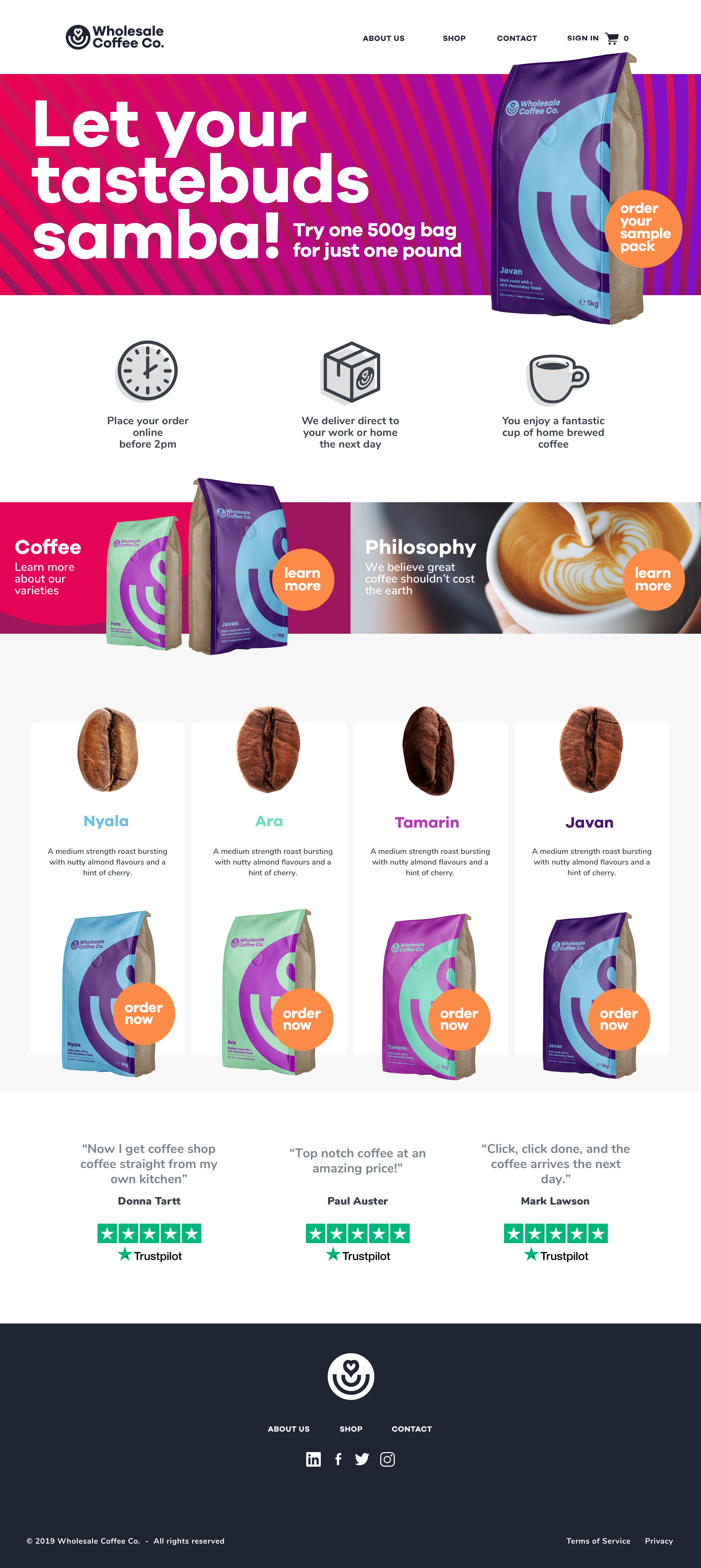 Wholesale Coffee homepage
