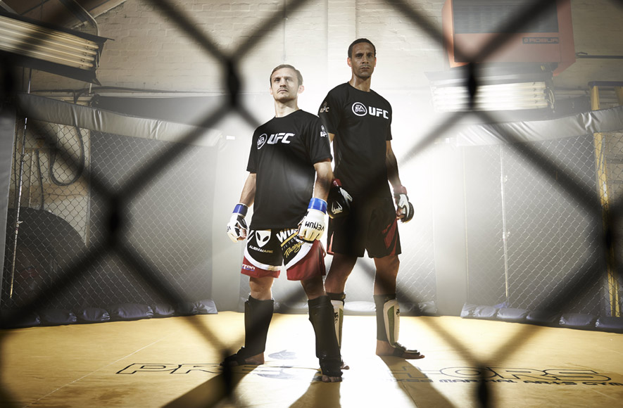 Rio Ferdinand and Brad Pickett in the cage